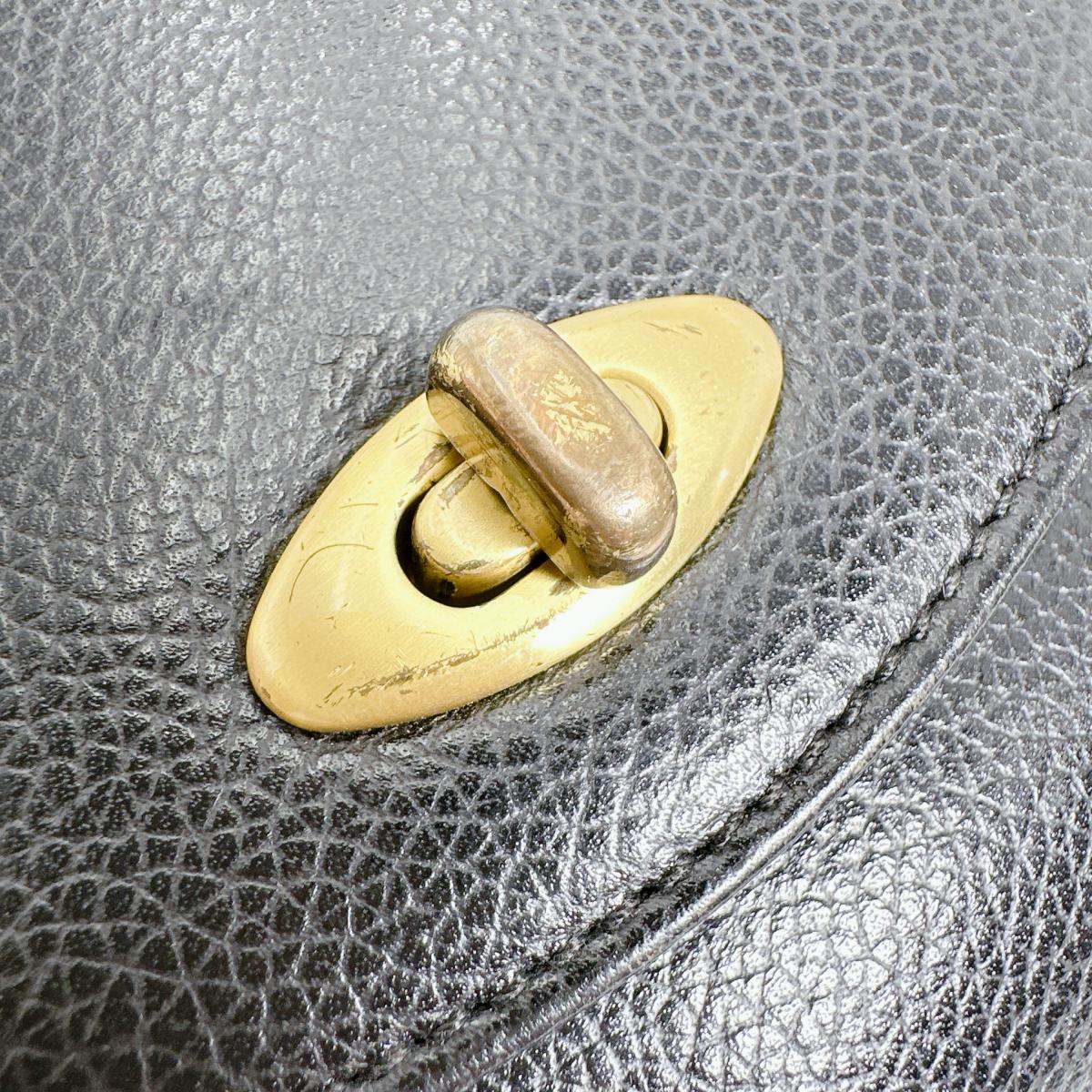 コーチ COACH ハンドバッグ
 ショルダーバッグ レザ－ オールドコーチ レザー 3176 ブラック 【SS】
 【中古】