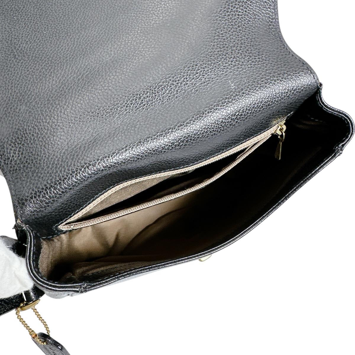 コーチ COACH ハンドバッグ
 ショルダーバッグ レザ－ オールドコーチ レザー 3176 ブラック 【SS】
 【中古】