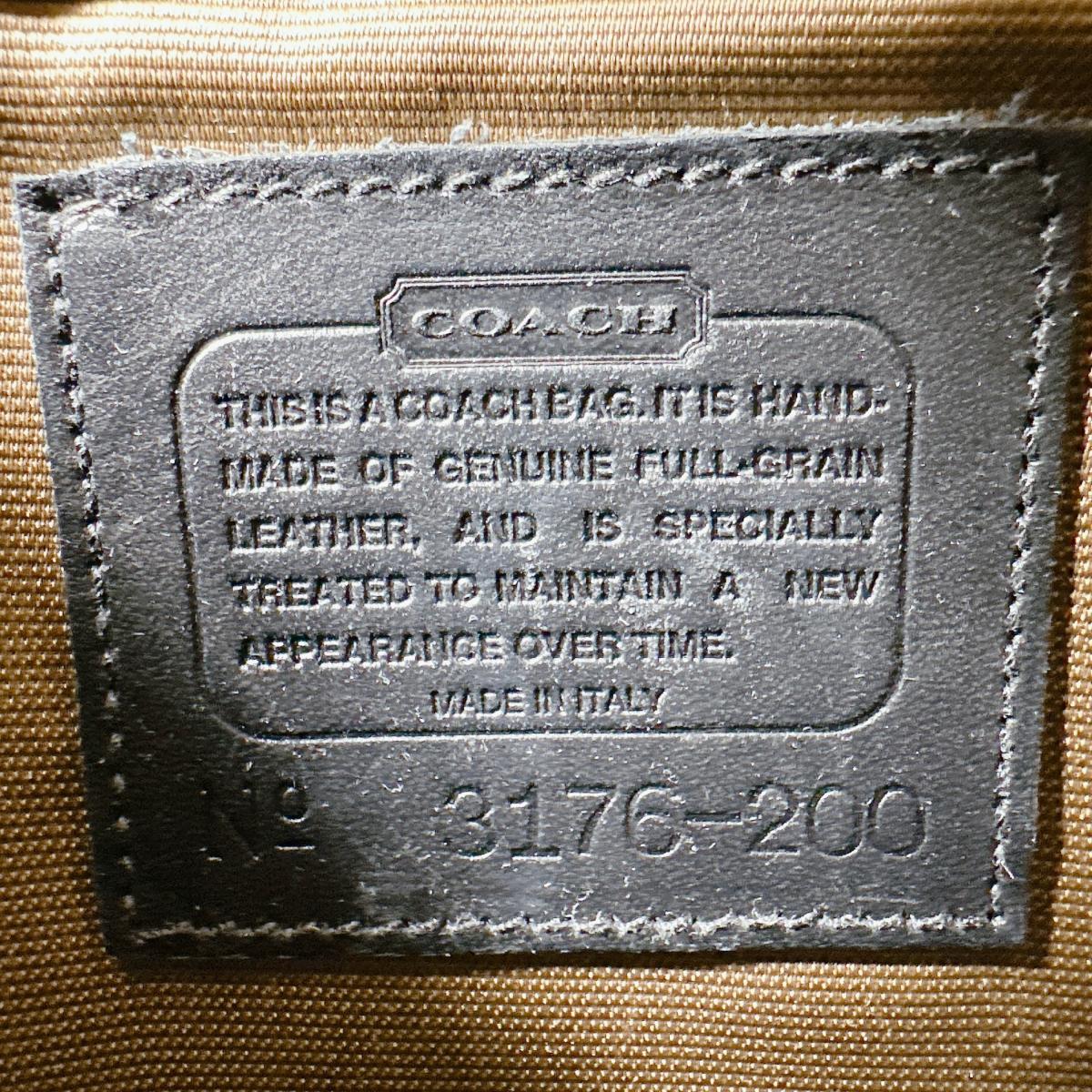 コーチ COACH ハンドバッグ
 ショルダーバッグ レザ－ オールドコーチ レザー 3176 ブラック 【SS】
 【中古】