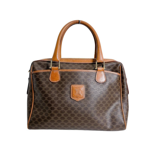 セリーヌ CELINE ハンドバッグ
 ハンドバッグ レザー マカダム レザー ブラウン 【SS】
 【中古】