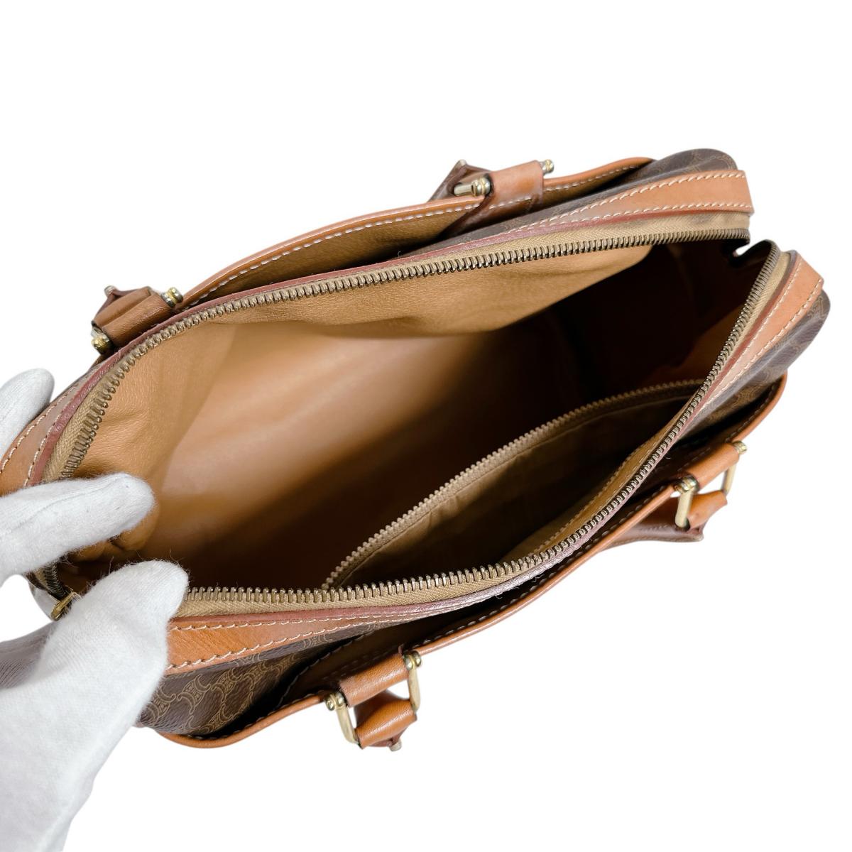 セリーヌ CELINE ハンドバッグ
 ハンドバッグ レザー マカダム レザー ブラウン 【SS】
 【中古】