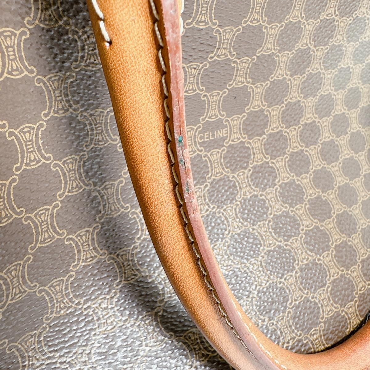 セリーヌ CELINE ハンドバッグ
 ハンドバッグ レザー マカダム レザー ブラウン 【SS】
 【中古】