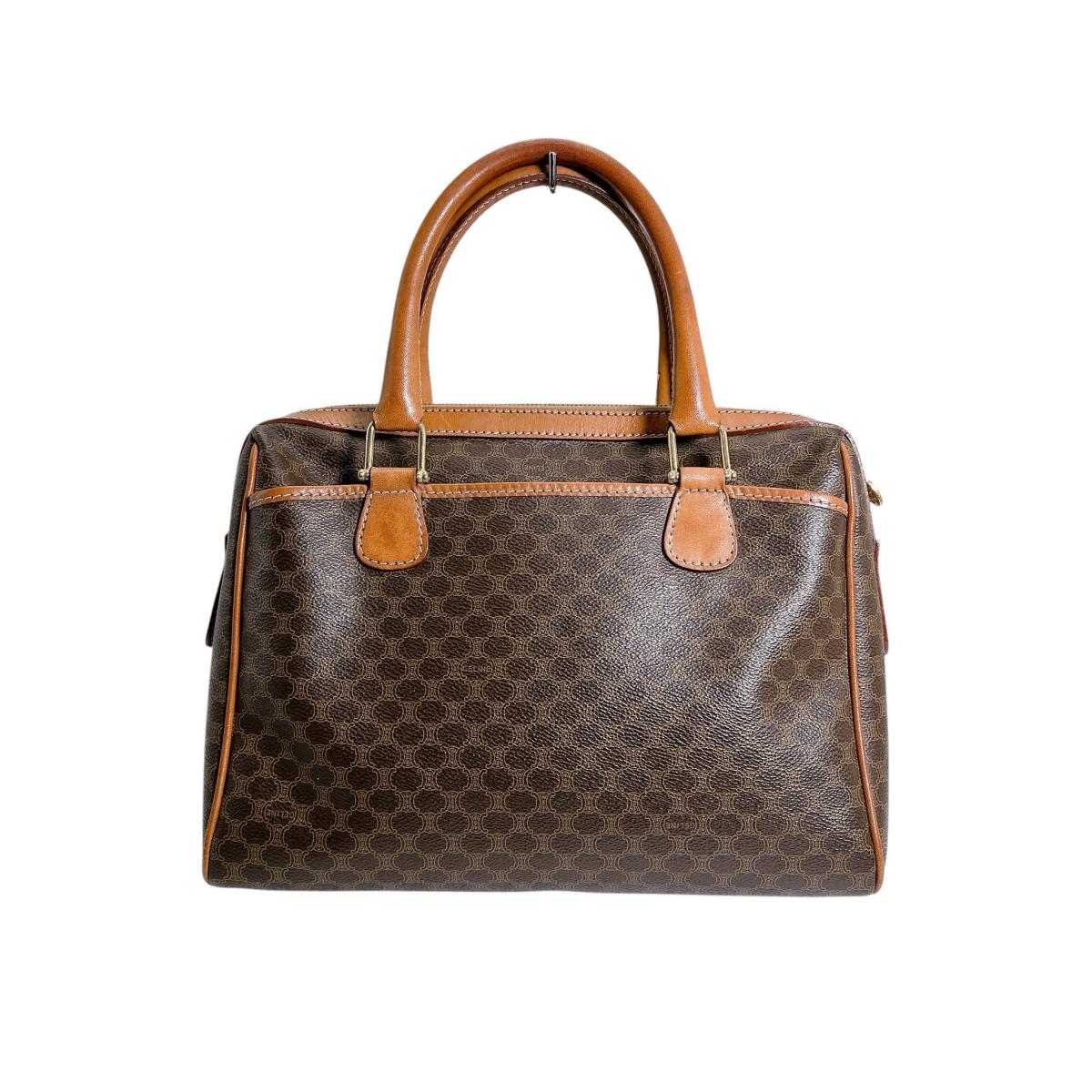 セリーヌ CELINE ハンドバッグ
 ハンドバッグ レザー マカダム レザー ブラウン 【SS】
 【中古】