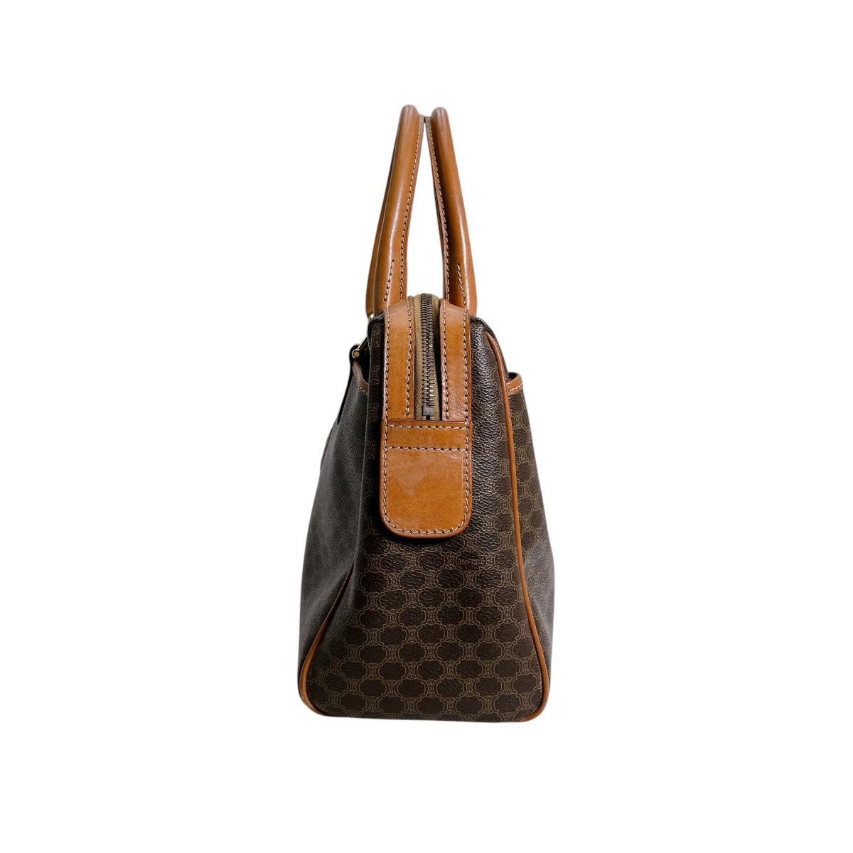 セリーヌ CELINE ハンドバッグ
 ハンドバッグ レザー マカダム レザー ブラウン 【SS】
 【中古】