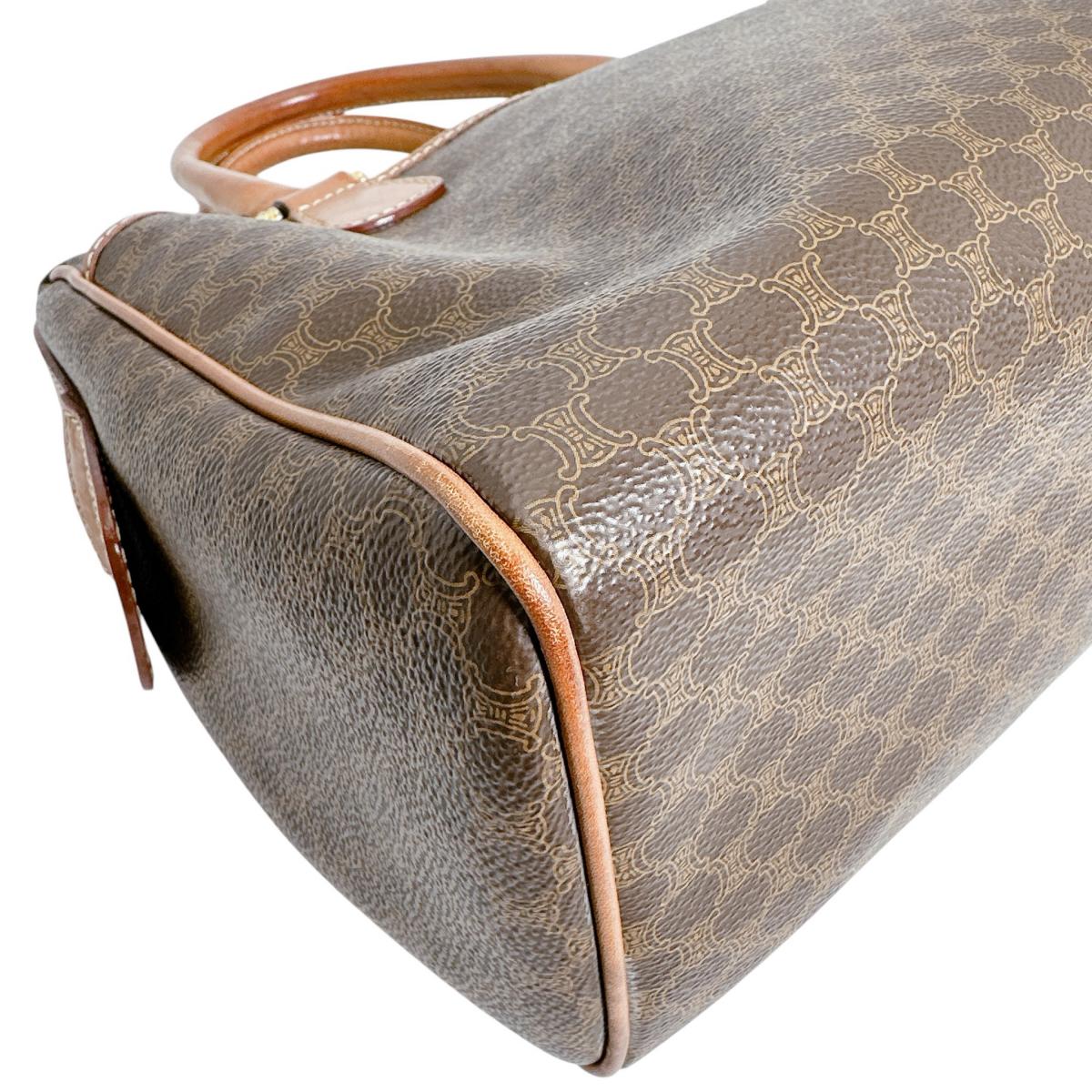 セリーヌ CELINE ハンドバッグ
 ハンドバッグ レザー マカダム レザー ブラウン 【SS】
 【中古】