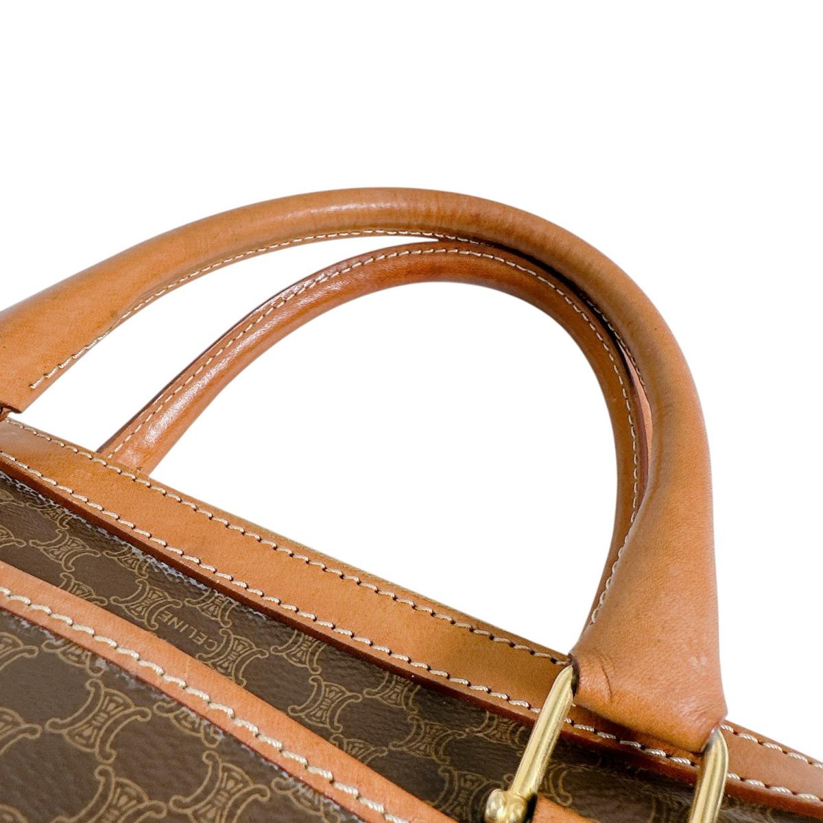 セリーヌ CELINE ハンドバッグ
 ハンドバッグ レザー マカダム レザー ブラウン 【SS】
 【中古】