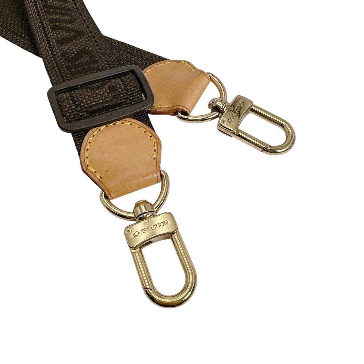 ルイヴィトン LOUIS VUITTON ショルダーストラップ
 肩掛けストラップ ゴールド金具 バッグ用 ブラウン LV
 【SS】
 【中古】