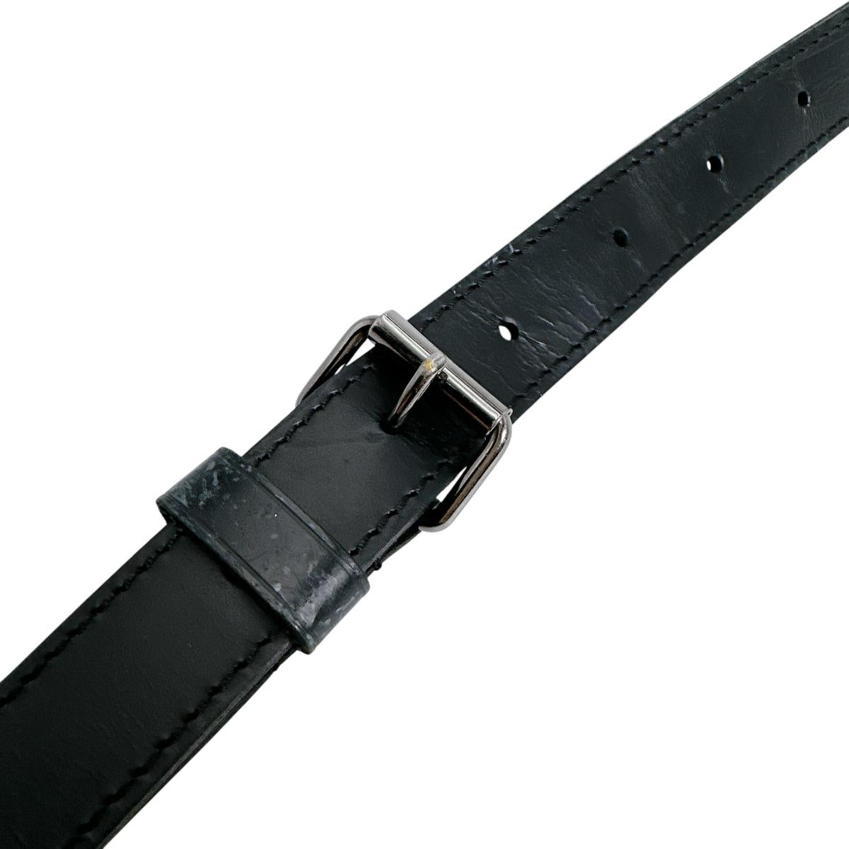 ルイヴィトン LOUIS VUITTON ショルダーストラップ
 バッグアクセサリー マカサー 肩掛けストラップ ヌメ革 ブラック LV
 【SS】
 【中古】