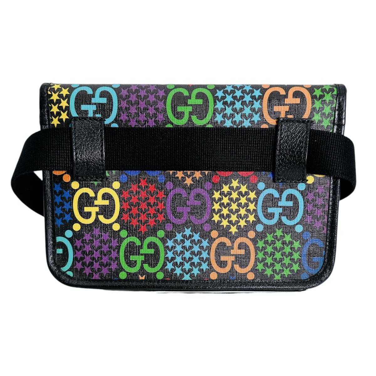 グッチ GUCCI ウエストバッグ
 ウエストポーチ ボディバッグ GGサイケデリック レザー 598113 ブラック×マルチカラー 【SS】
 【中古】