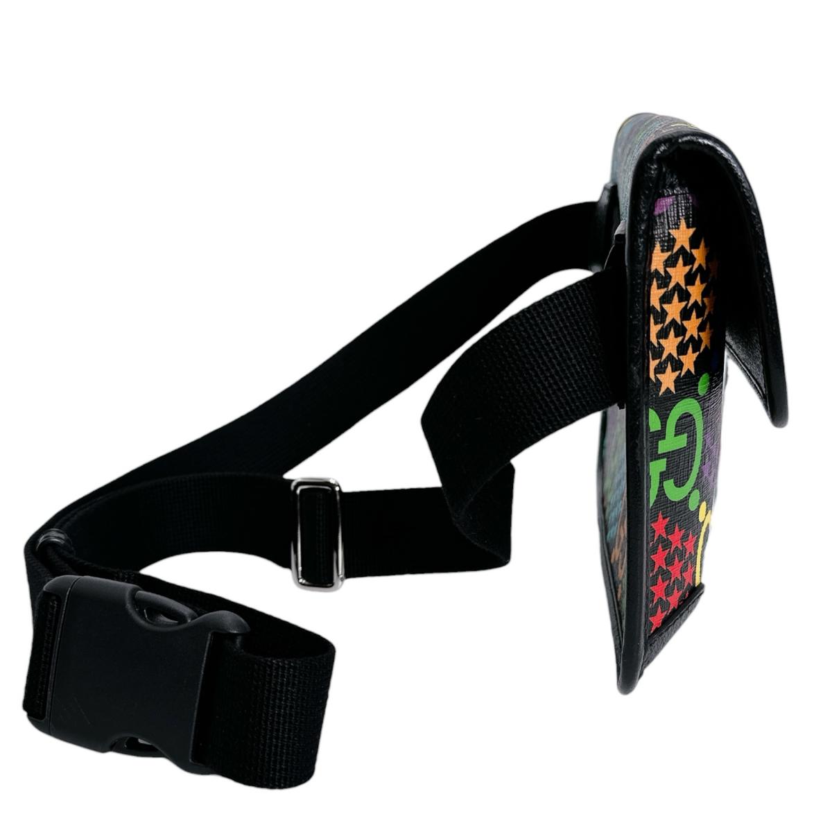 グッチ GUCCI ウエストバッグ
 ウエストポーチ ボディバッグ GGサイケデリック レザー 598113 ブラック×マルチカラー 【SS】
 【中古】