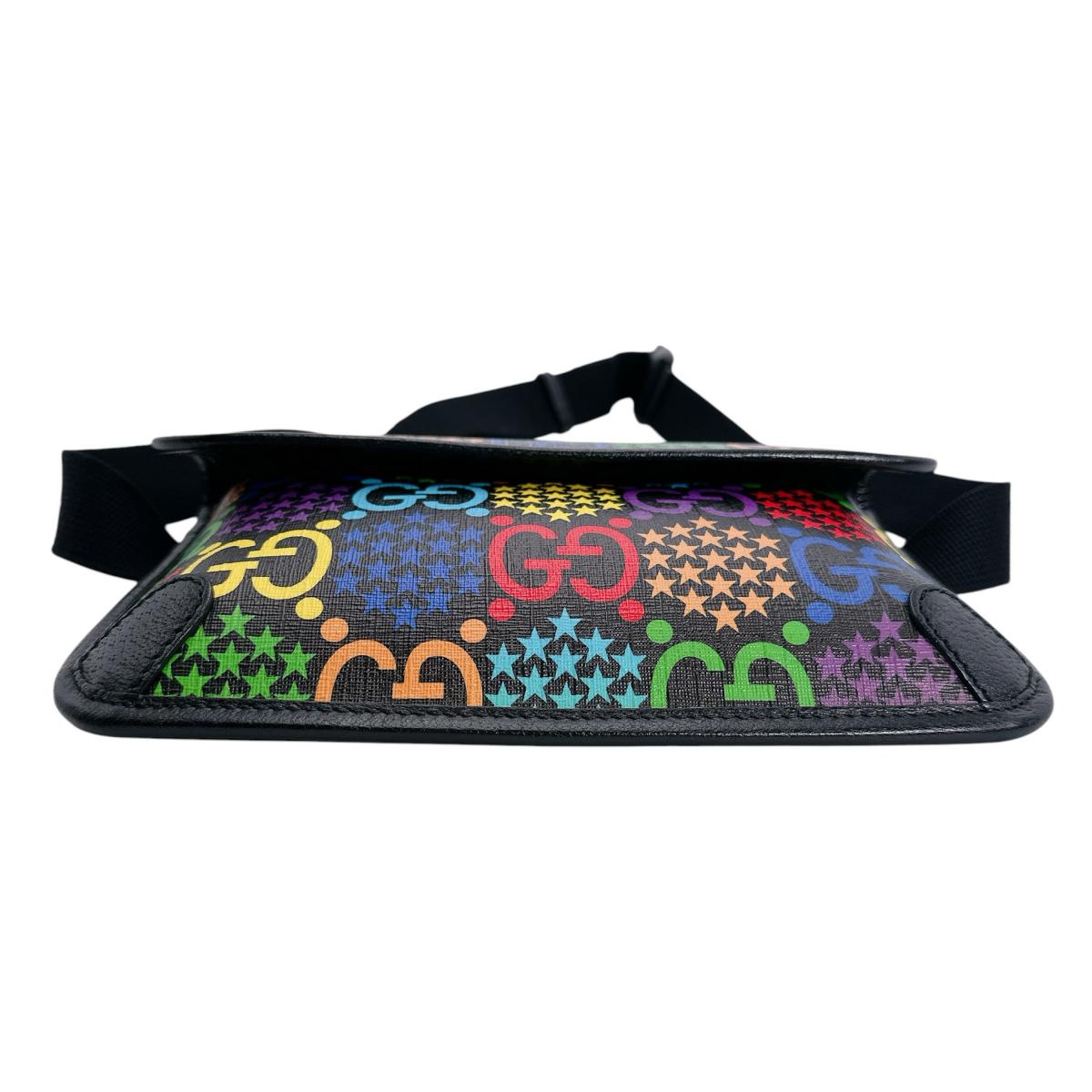 グッチ GUCCI ウエストバッグ
 ウエストポーチ ボディバッグ GGサイケデリック レザー 598113 ブラック×マルチカラー 【SS】
 【中古】