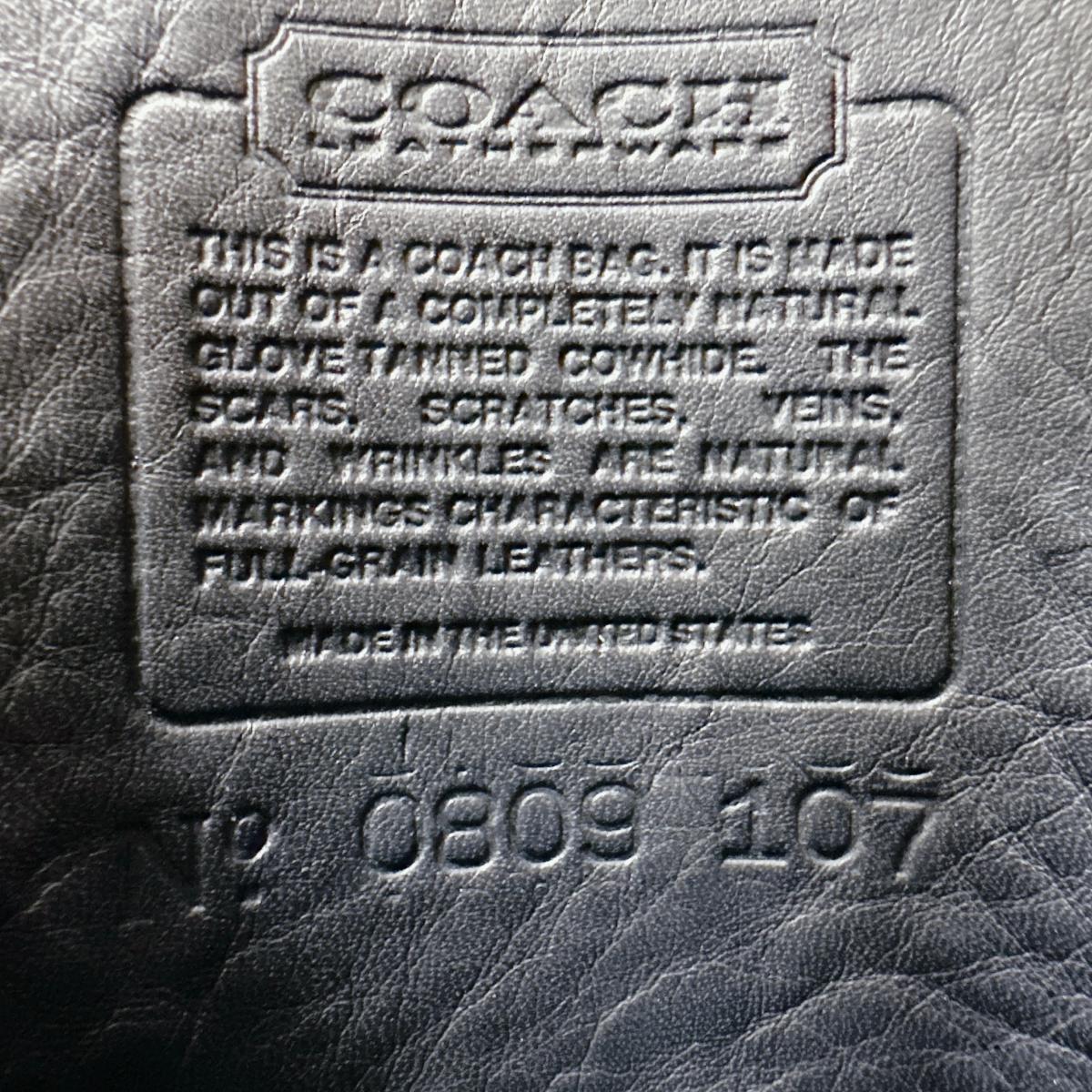 コーチ COACH ショルダーバッグ
 ターンロック オールドコーチ ヴィンテージ レザー 107 ネイビー 【SS】
 【中古】