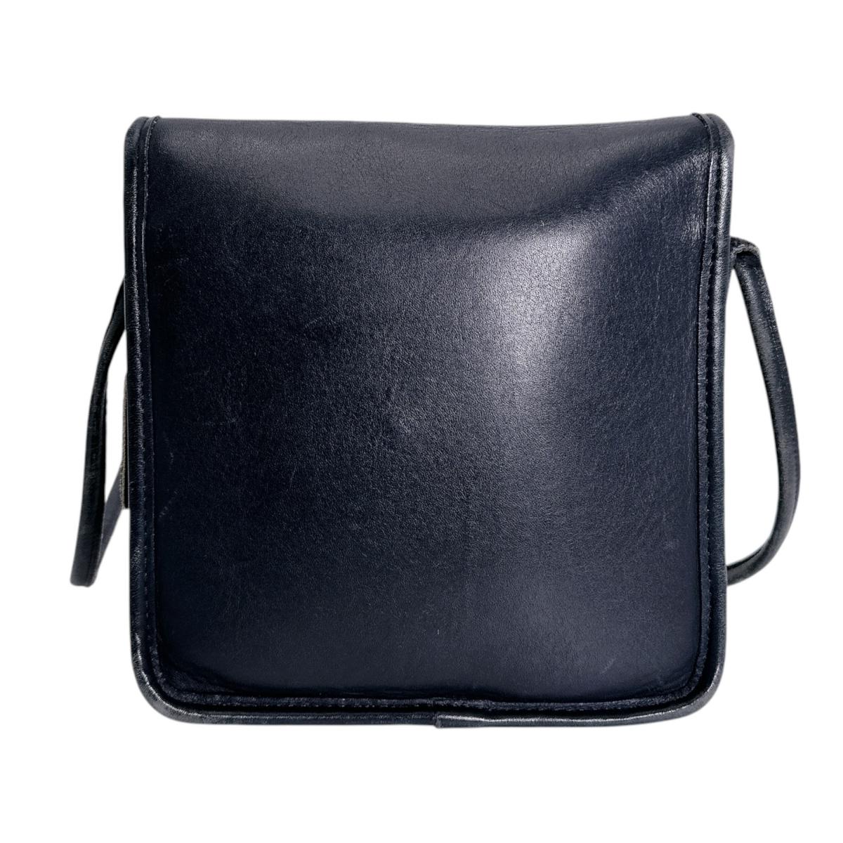 コーチ COACH ショルダーバッグ
 ターンロック オールドコーチ ヴィンテージ レザー 107 ネイビー 【SS】
 【中古】
