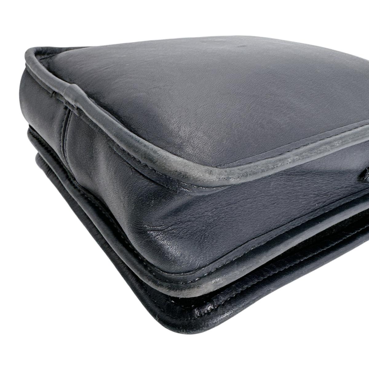 コーチ COACH ショルダーバッグ
 ターンロック オールドコーチ ヴィンテージ レザー 107 ネイビー 【SS】
 【中古】