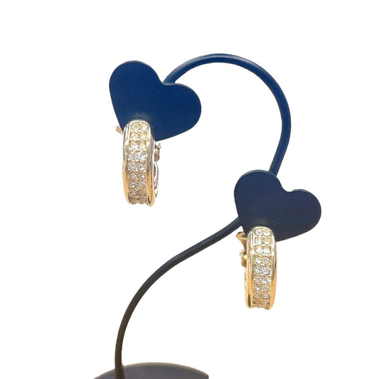 ディオール Dior イヤリング
 イヤリング ハーフフープ ラインストーン GP ゴールド 【SS】
 【中古】
