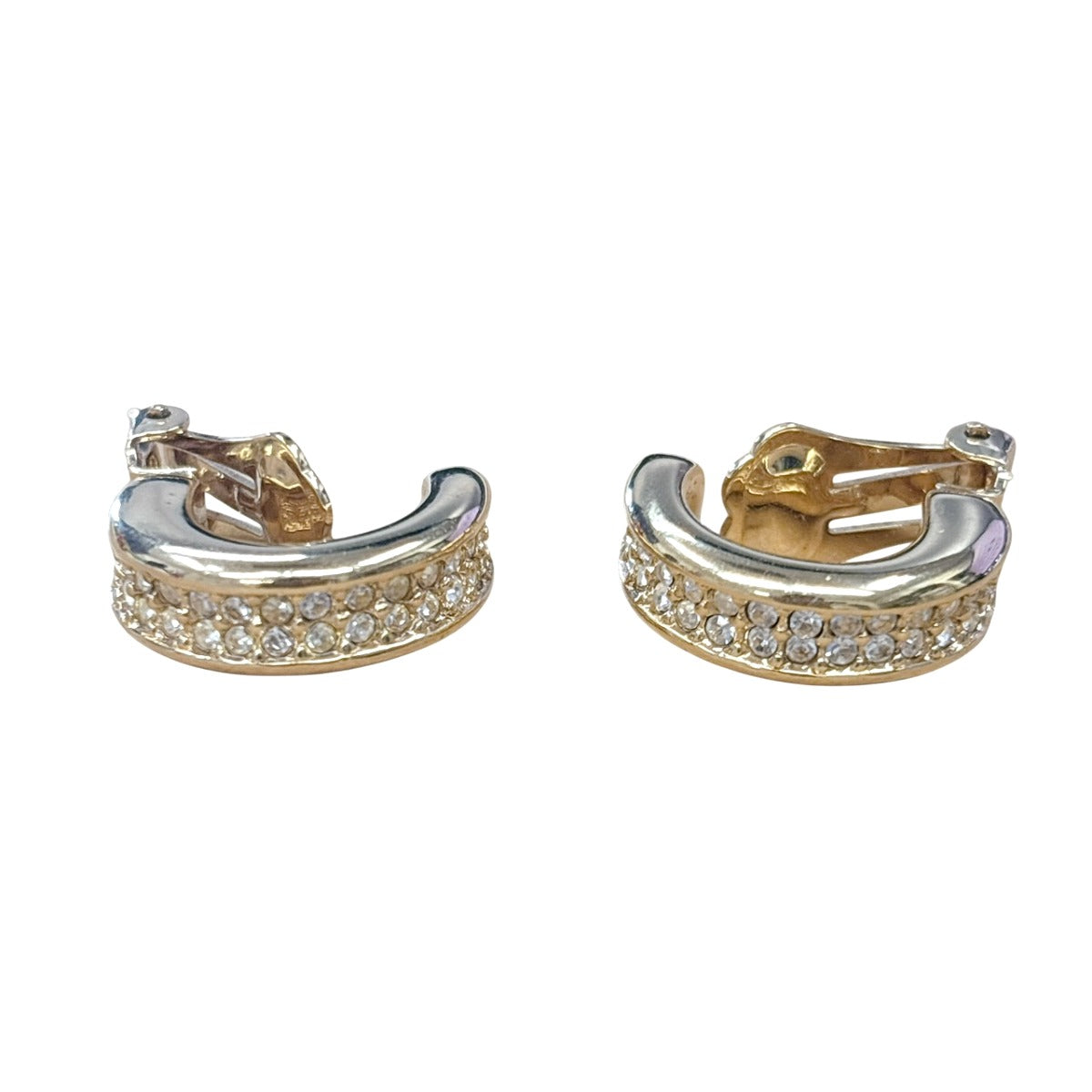 ディオール Dior イヤリング
 イヤリング ハーフフープ ラインストーン GP ゴールド 【SS】
 【中古】