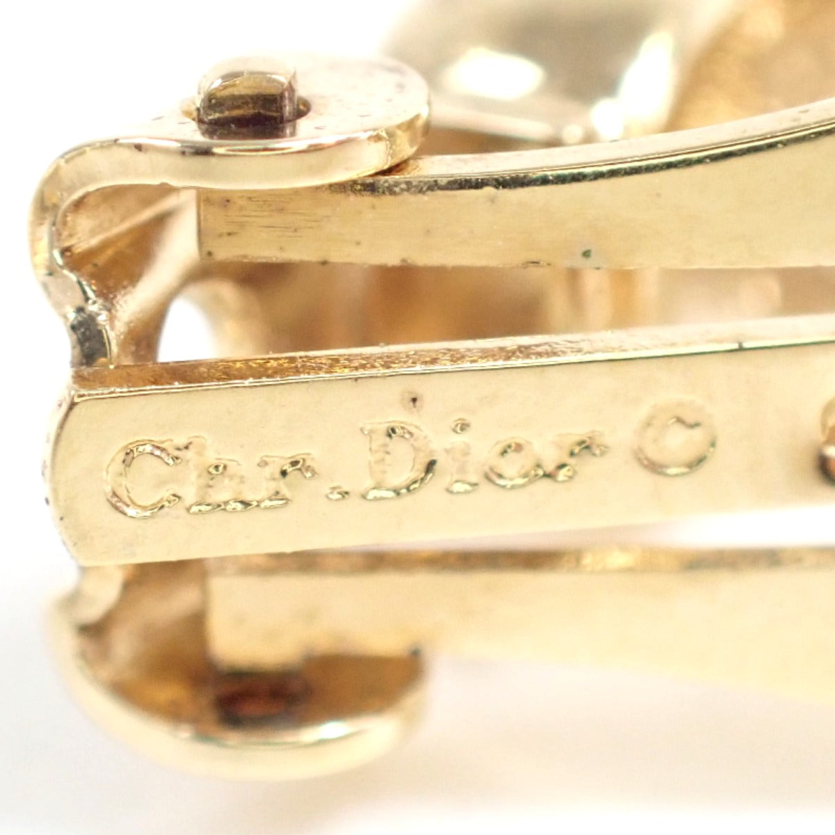 ディオール Dior イヤリング
 イヤリング ハーフフープ ラインストーン GP ゴールド 【SS】
 【中古】