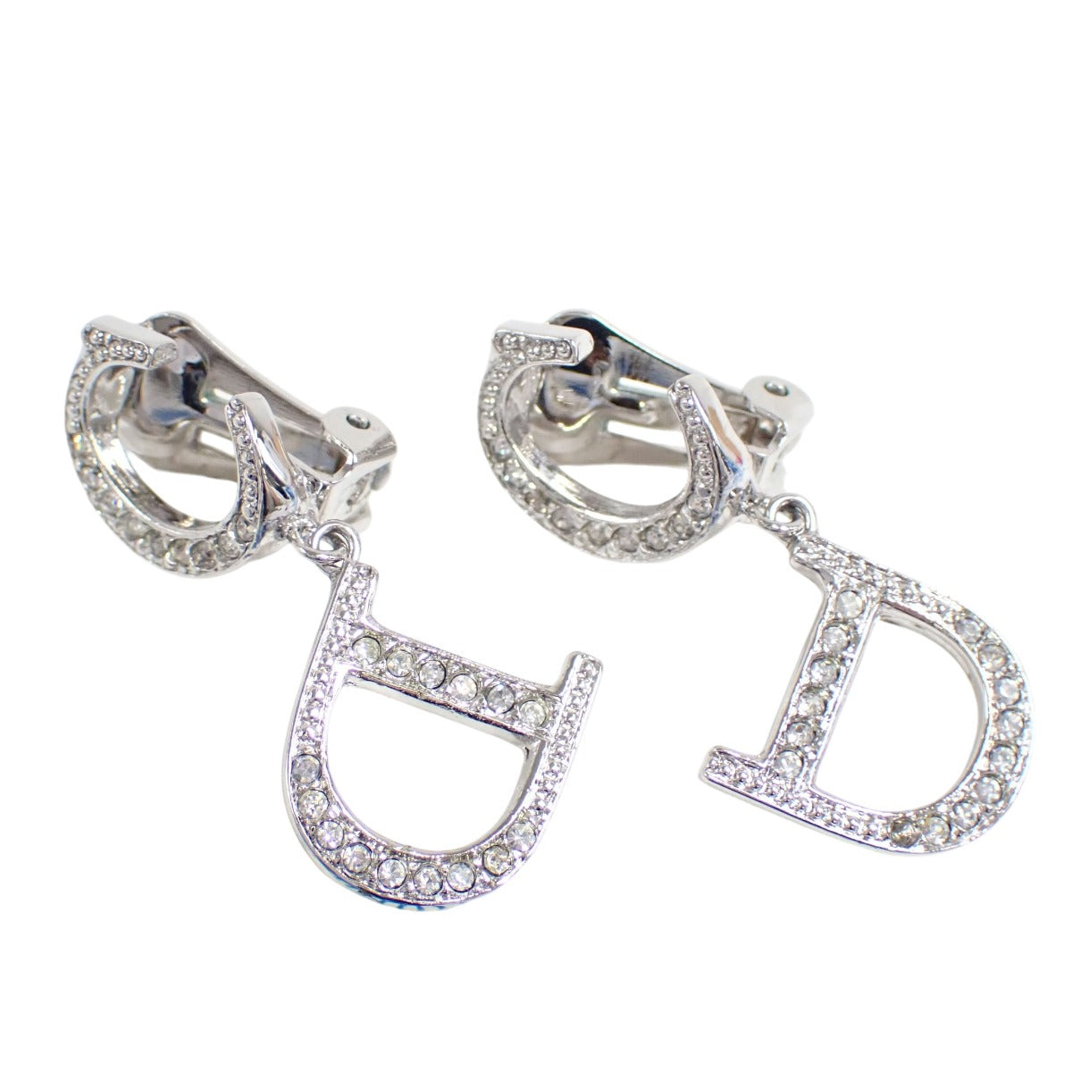 ディオール Dior イヤリング
 イヤリング CDロゴ ラインストーン ラインストーン シルバー 【SS】
 【中古】