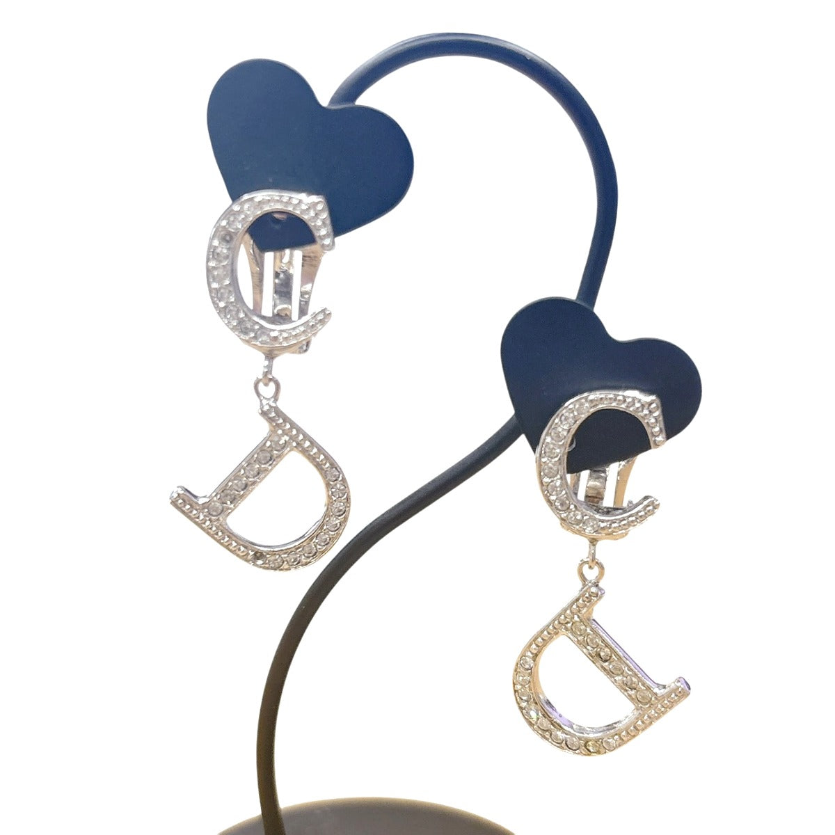 ディオール Dior イヤリング
 イヤリング CDロゴ ラインストーン ラインストーン シルバー 【SS】
 【中古】