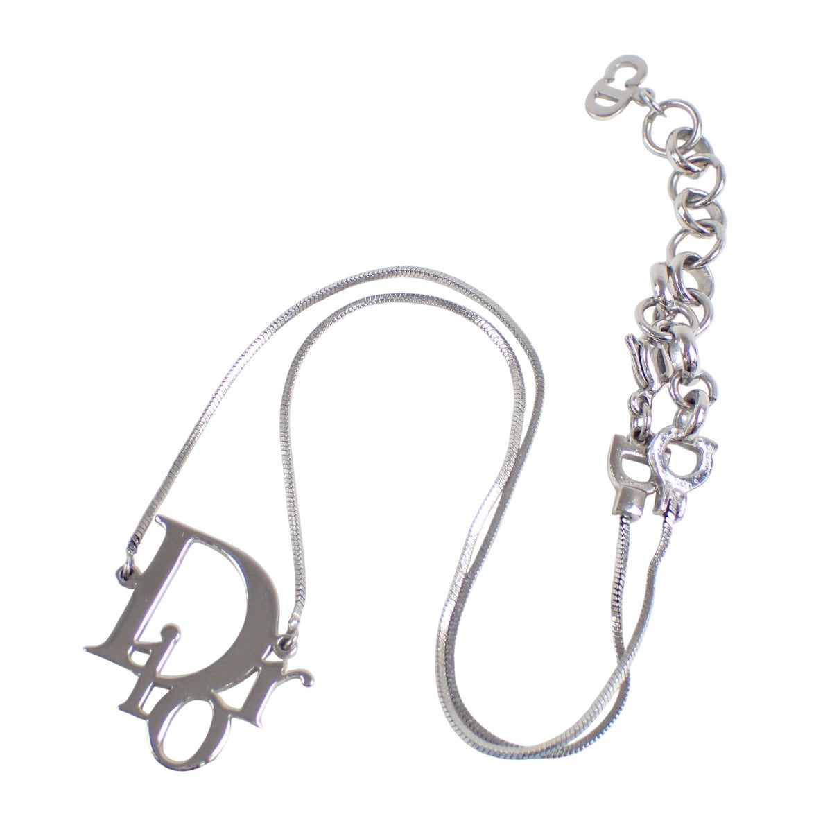 クリスチャンディオール Christian Dior ネックレス
 ネックレス Diorロゴ ステンレススチール シルバー 【SS】
 【中古】