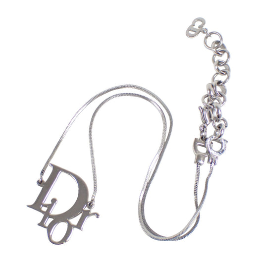 クリスチャンディオール Christian Dior ネックレス
 ネックレス Diorロゴ ステンレススチール シルバー 【SS】
 【中古】