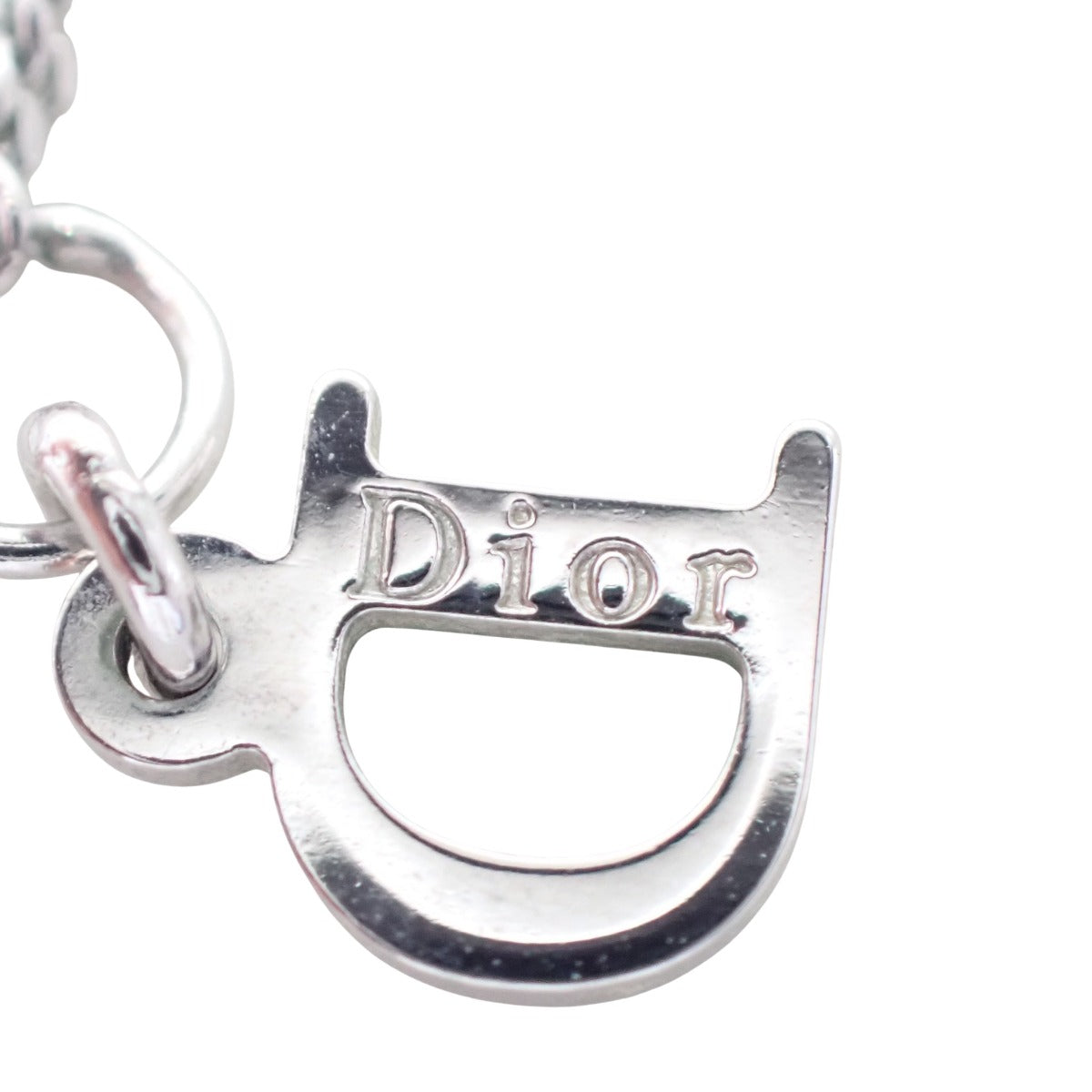 クリスチャンディオール Christian Dior ネックレス
 ネックレス ラインストーン リボンモチーフ ステンレススチール シルバー 【SS】
 【中古】