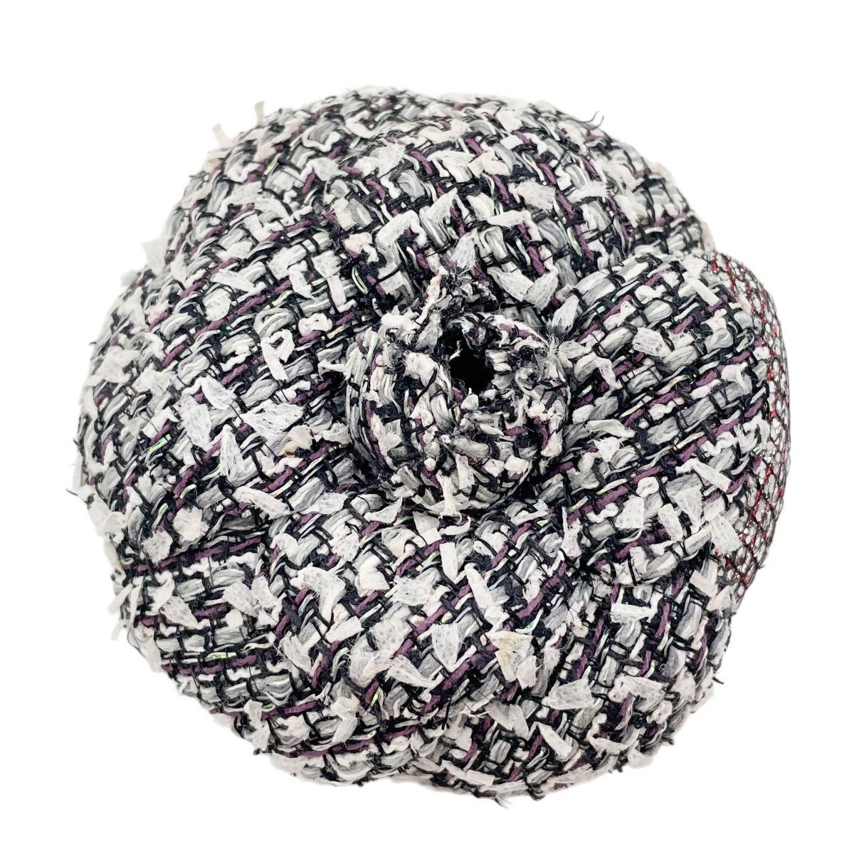 シャネル CHANEL ブローチ
 コサージュ ツウィード カメリア ツイード ブラック 【SS】
 【中古】