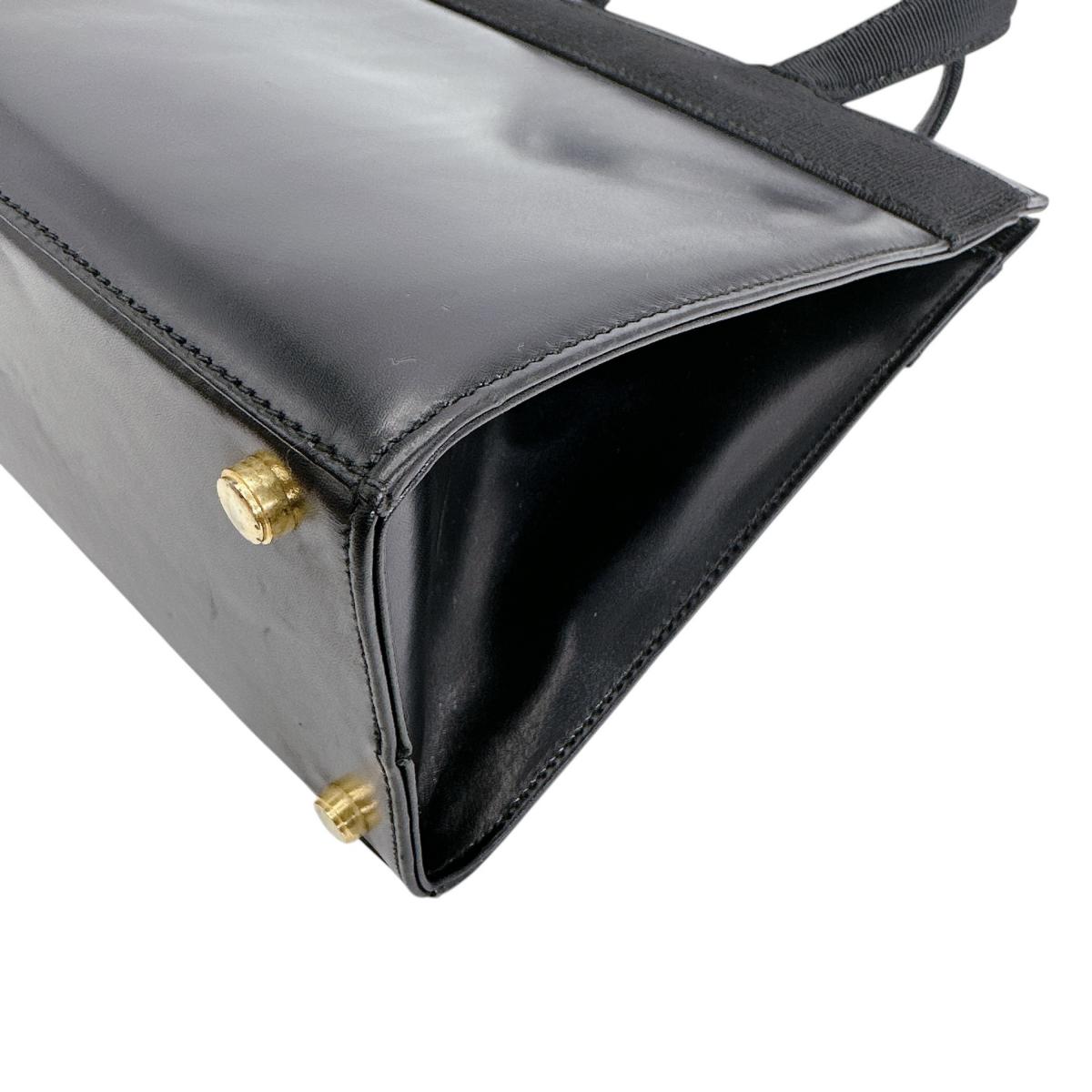 サルヴァトーレフェラガモ Salvatore Ferragamo ハンドバッグ
 ハンドバッグ コンパクト ヴァラリボン レザー ブラック 【SS】
 【中古】