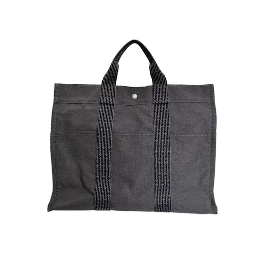 エルメス HERMES トートバッグ
 ハンドバッグ キャンバス エールラインMM ナイロン 100951M グレー 【SS】
 【中古】