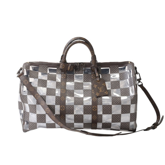 ルイヴィトン LOUIS VUITTON ボストンバッグ
 旅行かばん モノグラムチェス キーポル･バンドリエール50 PVC M20864 ブラウン LV
 【SS】
 【中古】