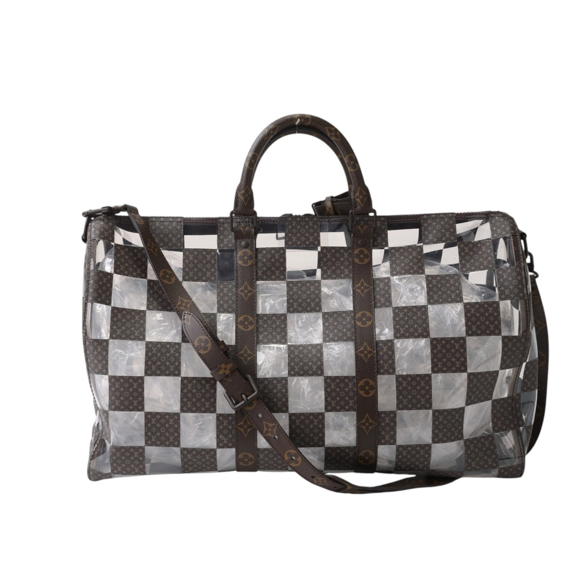 ルイヴィトン LOUIS VUITTON ボストンバッグ
 旅行かばん モノグラムチェス キーポル･バンドリエール50 PVC M20864 ブラウン LV
 【SS】
 【中古】