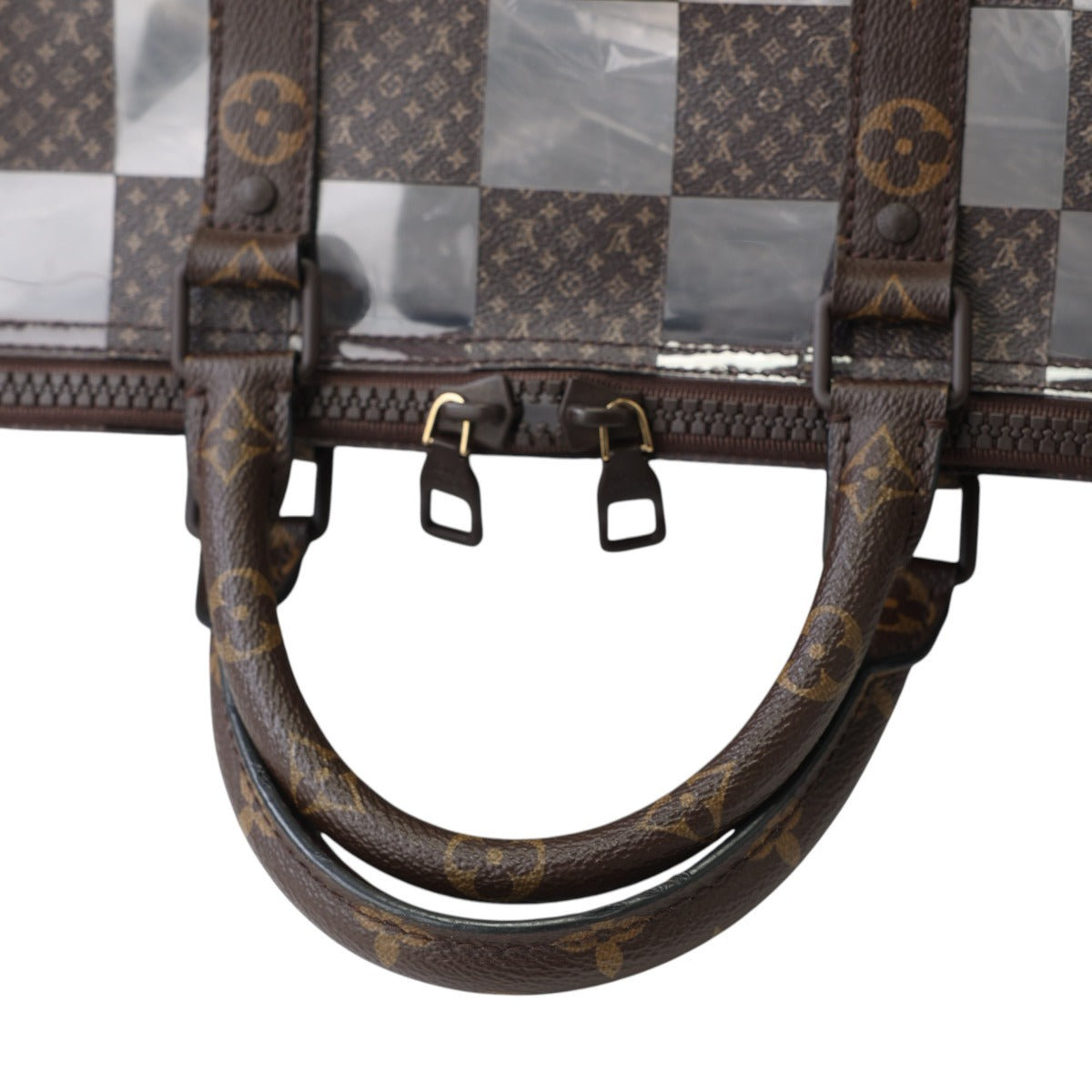 ルイヴィトン LOUIS VUITTON ボストンバッグ
 旅行かばん モノグラムチェス キーポル･バンドリエール50 PVC M20864 ブラウン LV
 【SS】
 【中古】