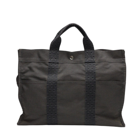 エルメス HERMES トートバッグ
 ハンドバッグ キャンバス エールラインMM ナイロン 100951M グレー 【SS】
 【中古】
