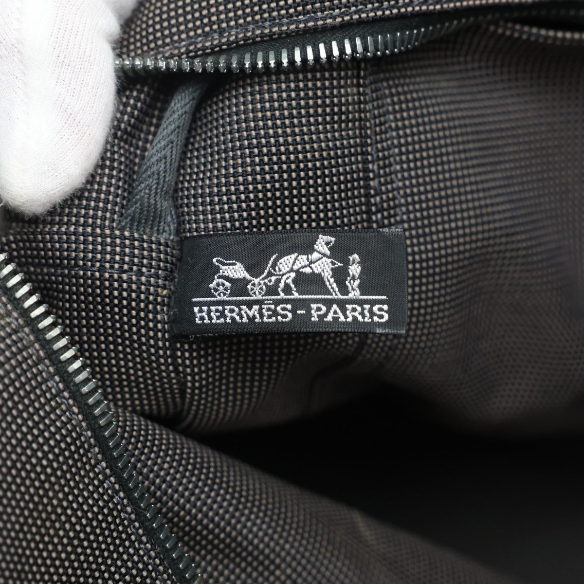 エルメス HERMES トートバッグ
 ハンドバッグ キャンバス エールラインMM ナイロン 100951M グレー 【SS】
 【中古】