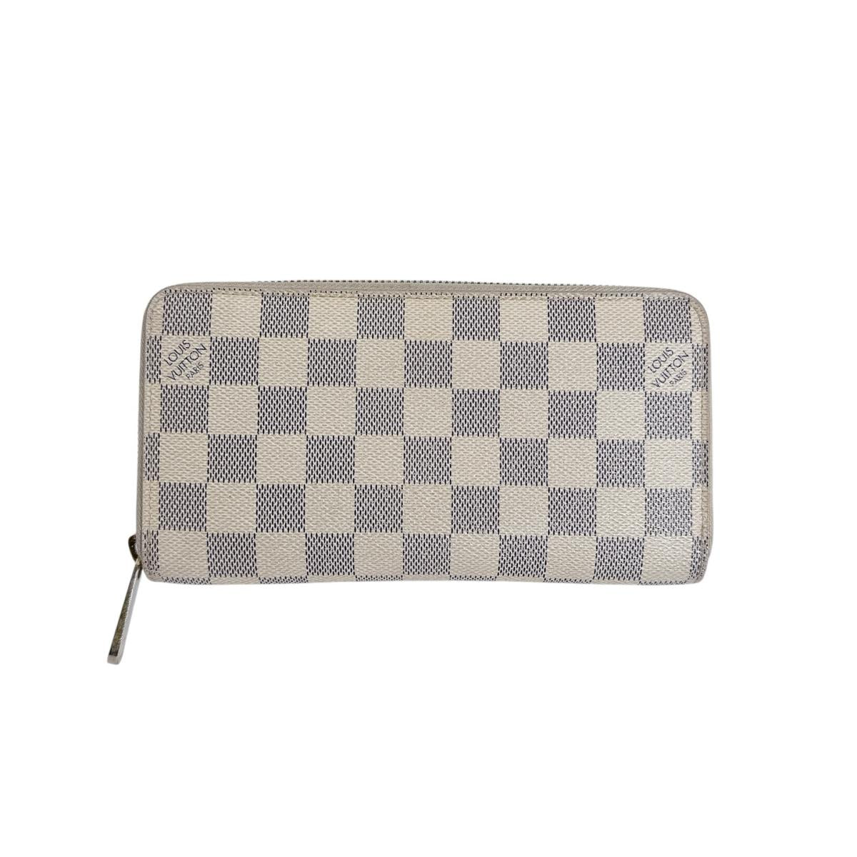 ルイヴィトン LOUIS VUITTON 長財布
 ラウンドファスナー アズール ジッピー・ウォレット ダミエアズールキャンバス N60019 ホワイト LV
 【SS】
 【中古】