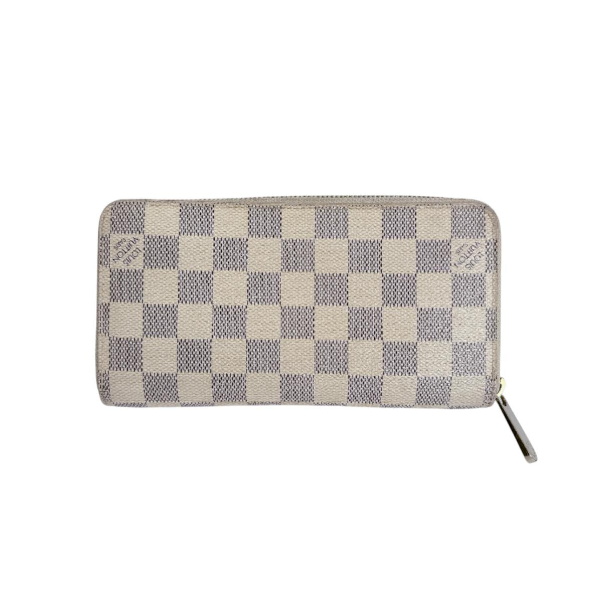 ルイヴィトン LOUIS VUITTON 長財布
 ラウンドファスナー アズール ジッピー・ウォレット ダミエアズールキャンバス N60019 ホワイト LV
 【SS】
 【中古】