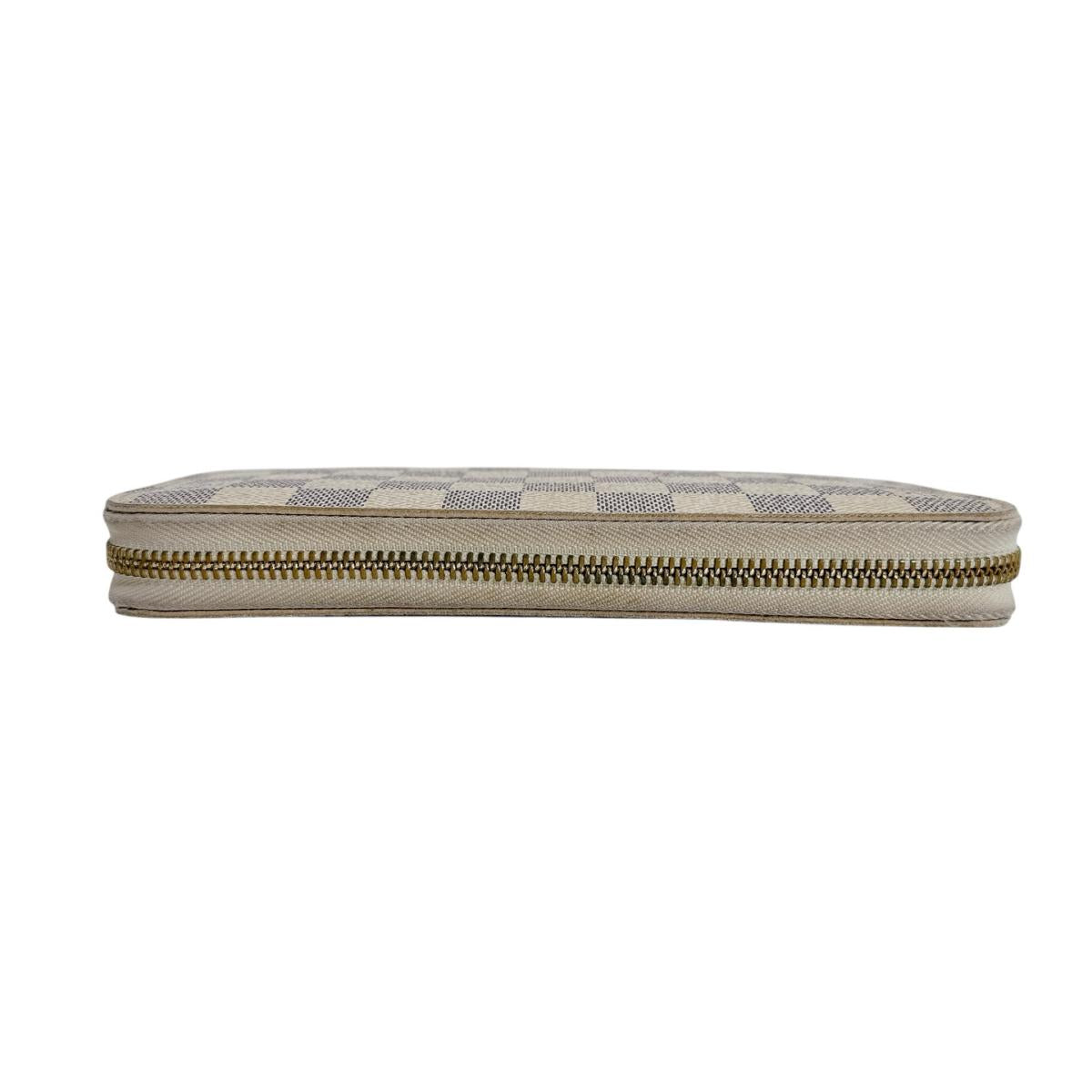ルイヴィトン LOUIS VUITTON 長財布
 ラウンドファスナー アズール ジッピー・ウォレット ダミエアズールキャンバス N60019 ホワイト LV
 【SS】
 【中古】