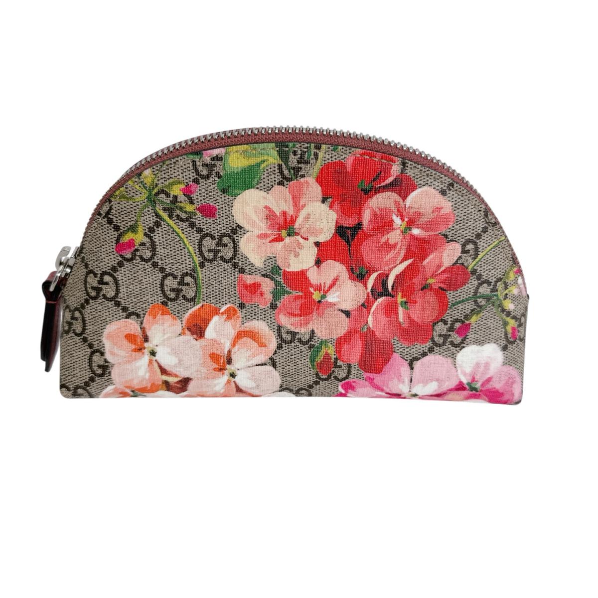 グッチ GUCCI ポーチ
 コスメポーチ 花柄 GGブルームス PVC 431380 ベージュ 【SS】
 【中古】