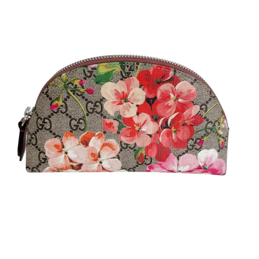 グッチ GUCCI ポーチ
 コスメポーチ 花柄 GGブルームス PVC 431380 ベージュ 【SS】
 【中古】
