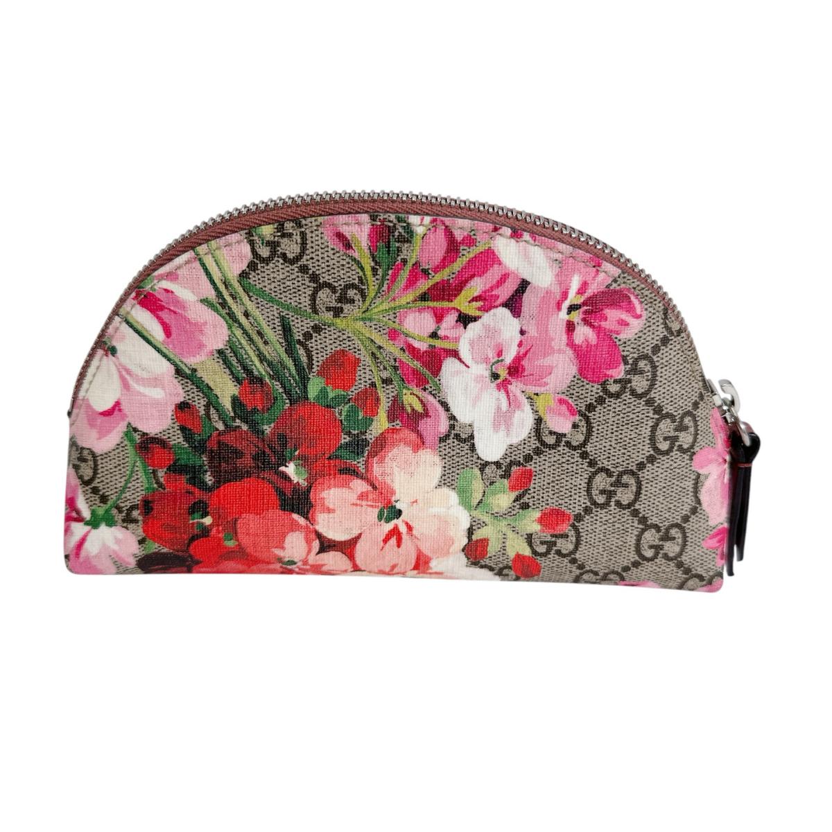 グッチ GUCCI ポーチ
 コスメポーチ 花柄 GGブルームス PVC 431380 ベージュ 【SS】
 【中古】