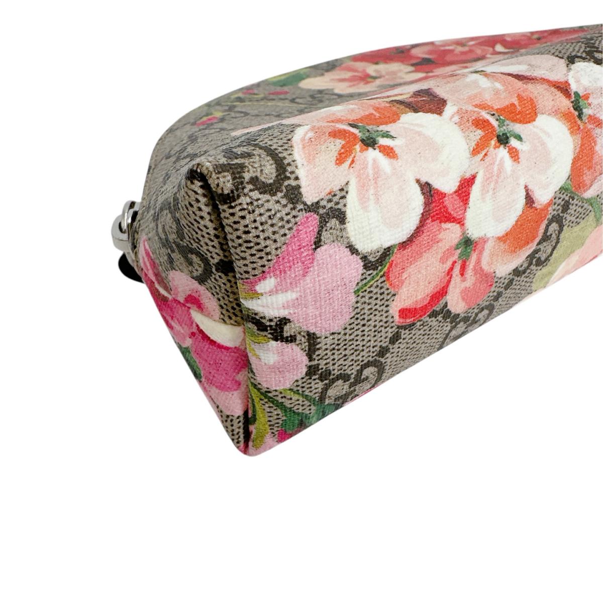 グッチ GUCCI ポーチ
 コスメポーチ 花柄 GGブルームス PVC 431380 ベージュ 【SS】
 【中古】