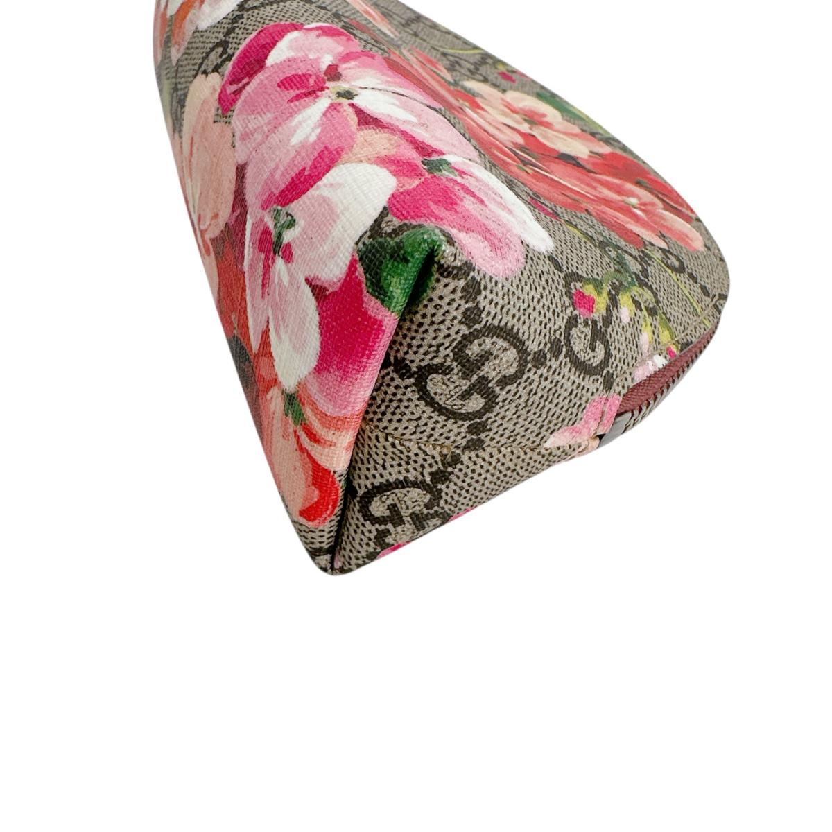 グッチ GUCCI ポーチ
 コスメポーチ 花柄 GGブルームス PVC 431380 ベージュ 【SS】
 【中古】