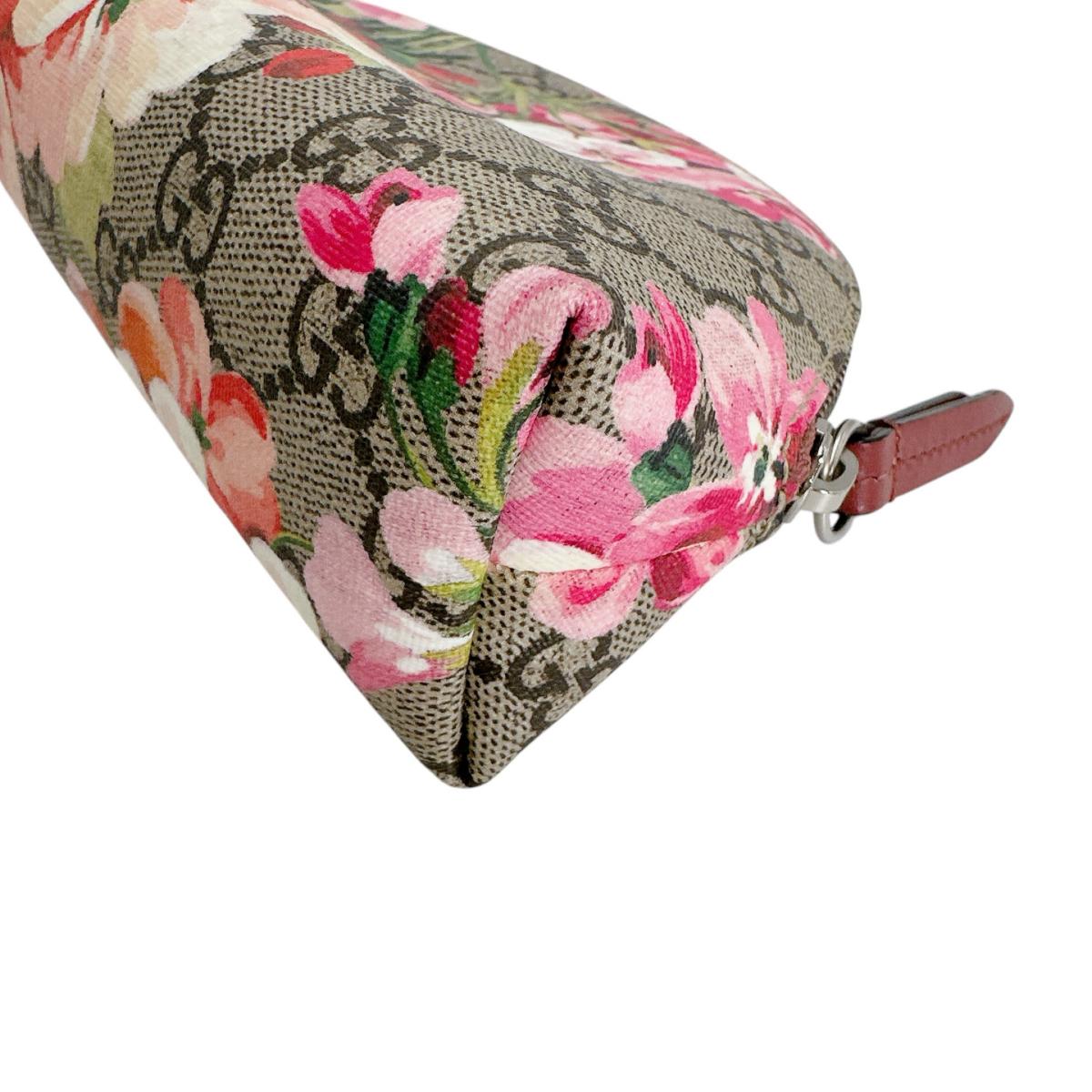 グッチ GUCCI ポーチ
 コスメポーチ 花柄 GGブルームス PVC 431380 ベージュ 【SS】
 【中古】