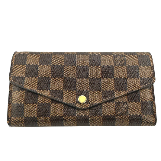 ルイヴィトン LOUIS VUITTON 長財布
 ダミエ ポルトフォイユ・サラ ダミエキャンバス N63209 エベヌ LV
 【SS】
 【中古】