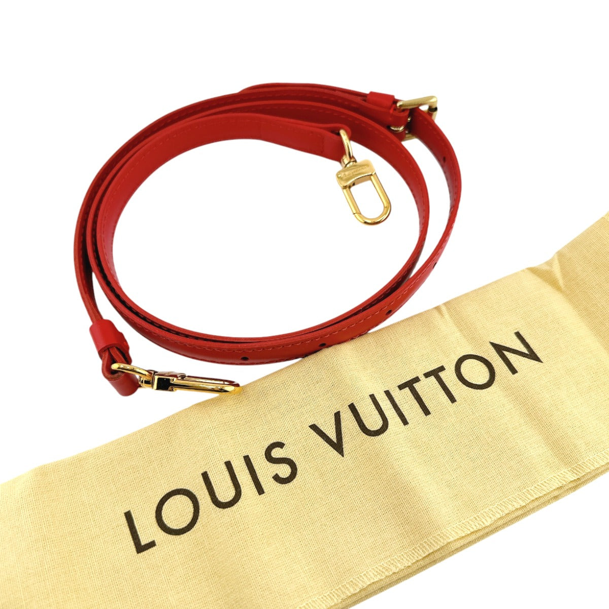 ルイヴィトン LOUIS VUITTON ショルダーストラップ
 ショルダー スピーディー・バンドリエール用 レザー M45548 レッド LV
 【SS】
 【中古】