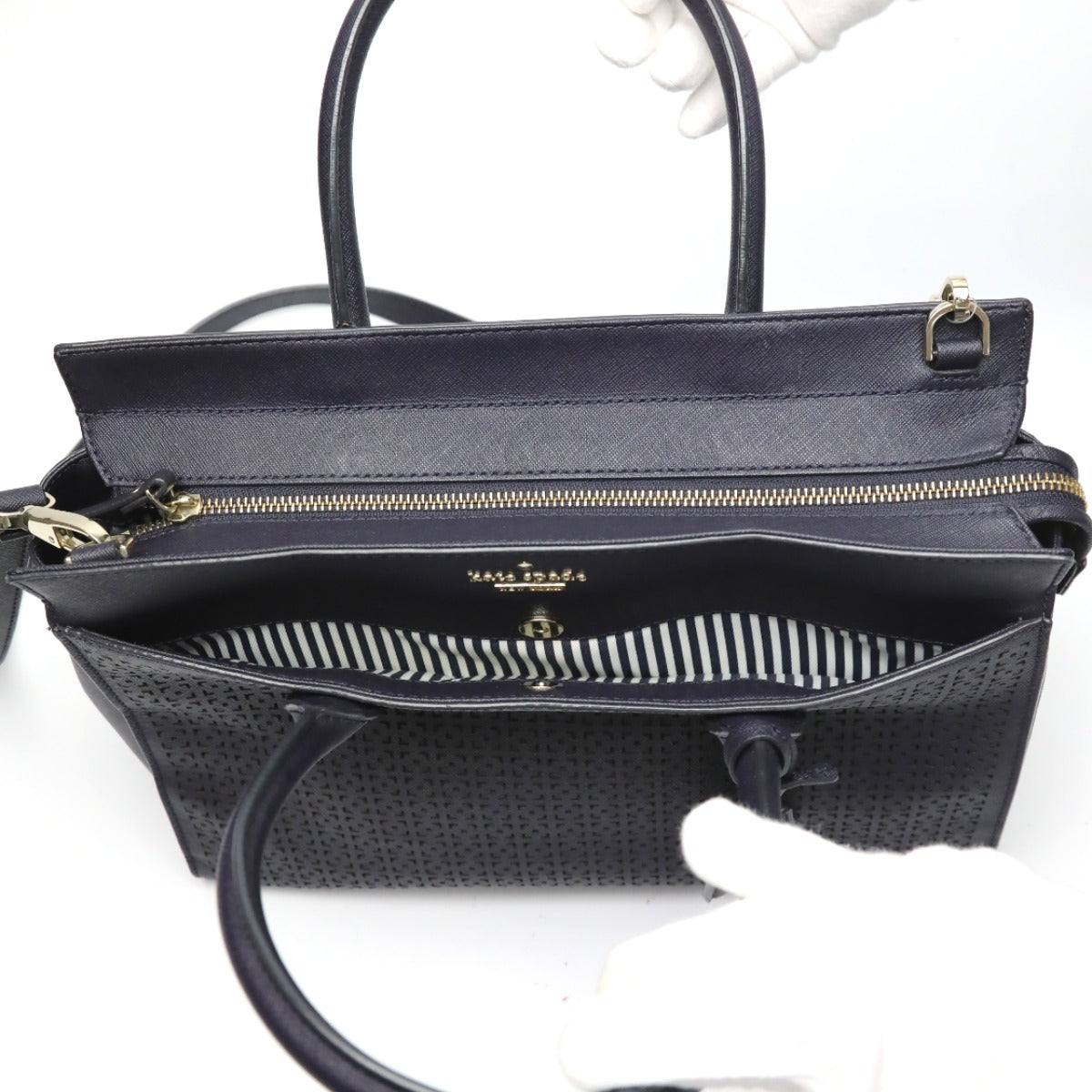 ケイトスペード Kate Spade ハンドバッグ
 ショルダーバッグ 2WAY ネイビー 【SS】
 【中古】