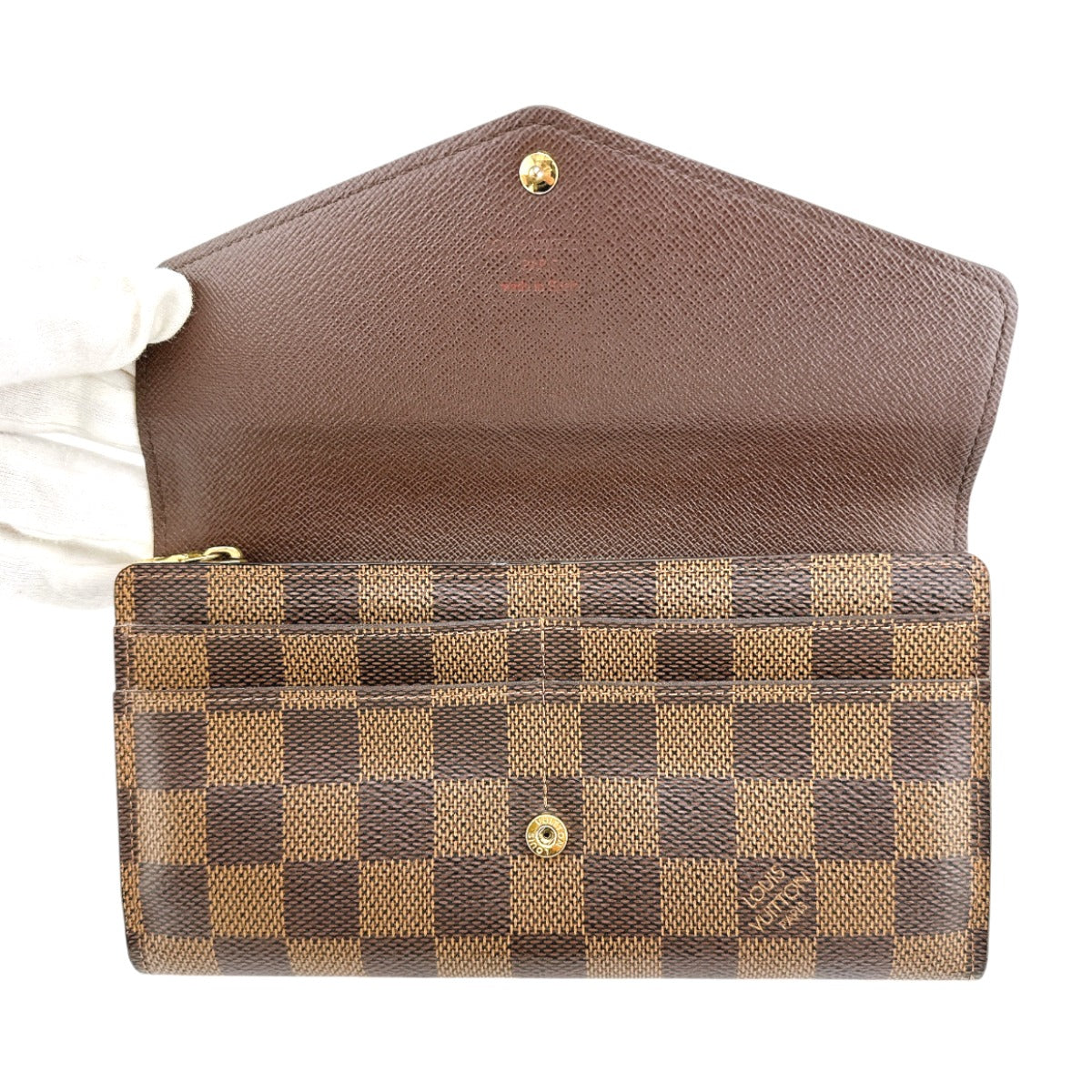 ルイヴィトン LOUIS VUITTON 長財布
 ラウンドファスナー ダミエ ポルトフォイユ・サラ   ダミエキャンバス N63209 エベヌ LV
 【SS】
 【中古】