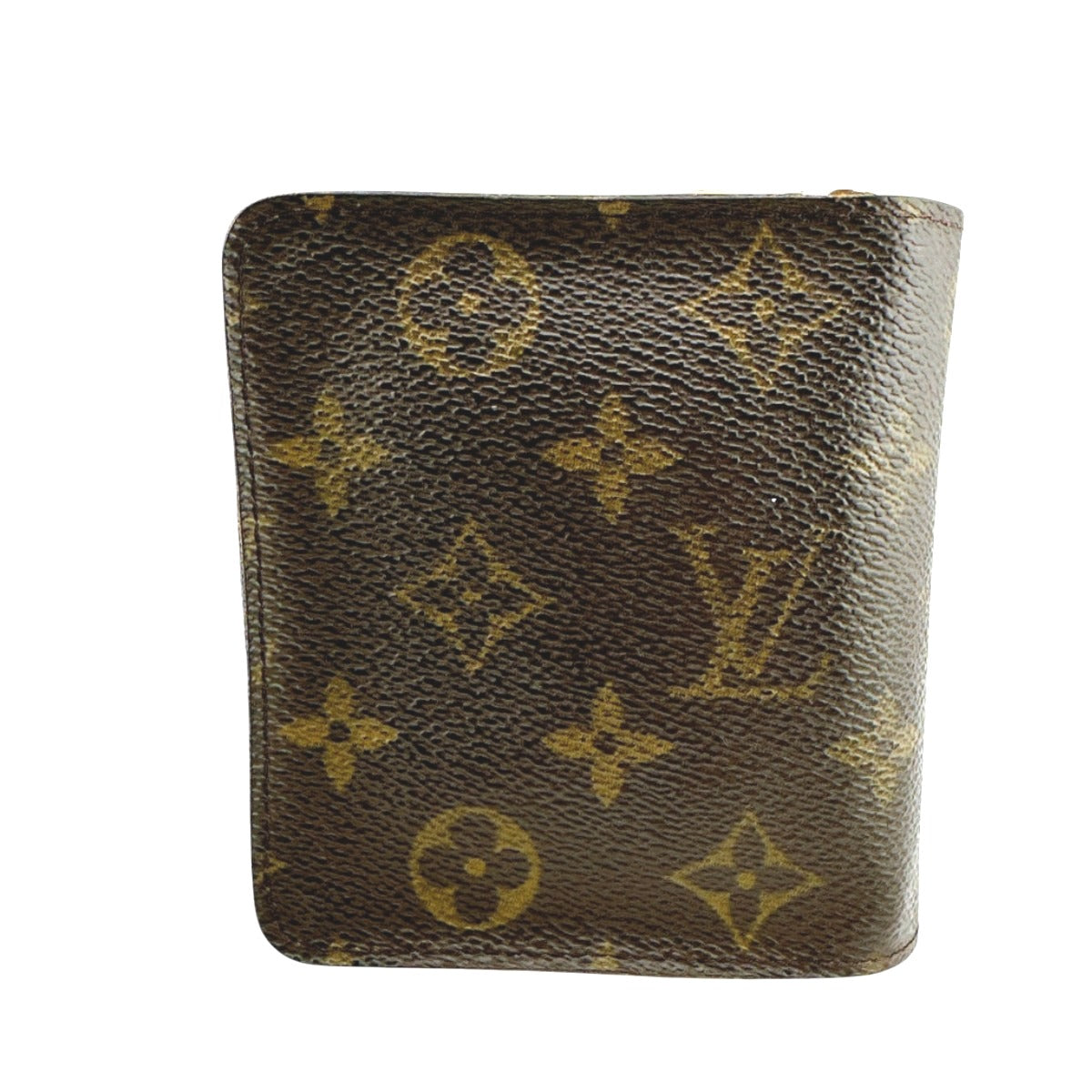 ルイヴィトン LOUIS VUITTON 二つ折り財布
 カード用ポケットファスナー付 モノグラム コンパクトジップ モノグラムキャンバス M61667 ブラウン LV
 【SS】
 【中古】