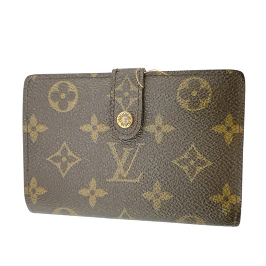 ルイヴィトン LOUIS VUITTON 二つ折り財布
 カード用ポケット付がま口財布 モノグラム ポルト モネ・ビエ ヴィエノア モノグラムキャンバス M61663 ブラウン LV
 【SS】
 【中古】