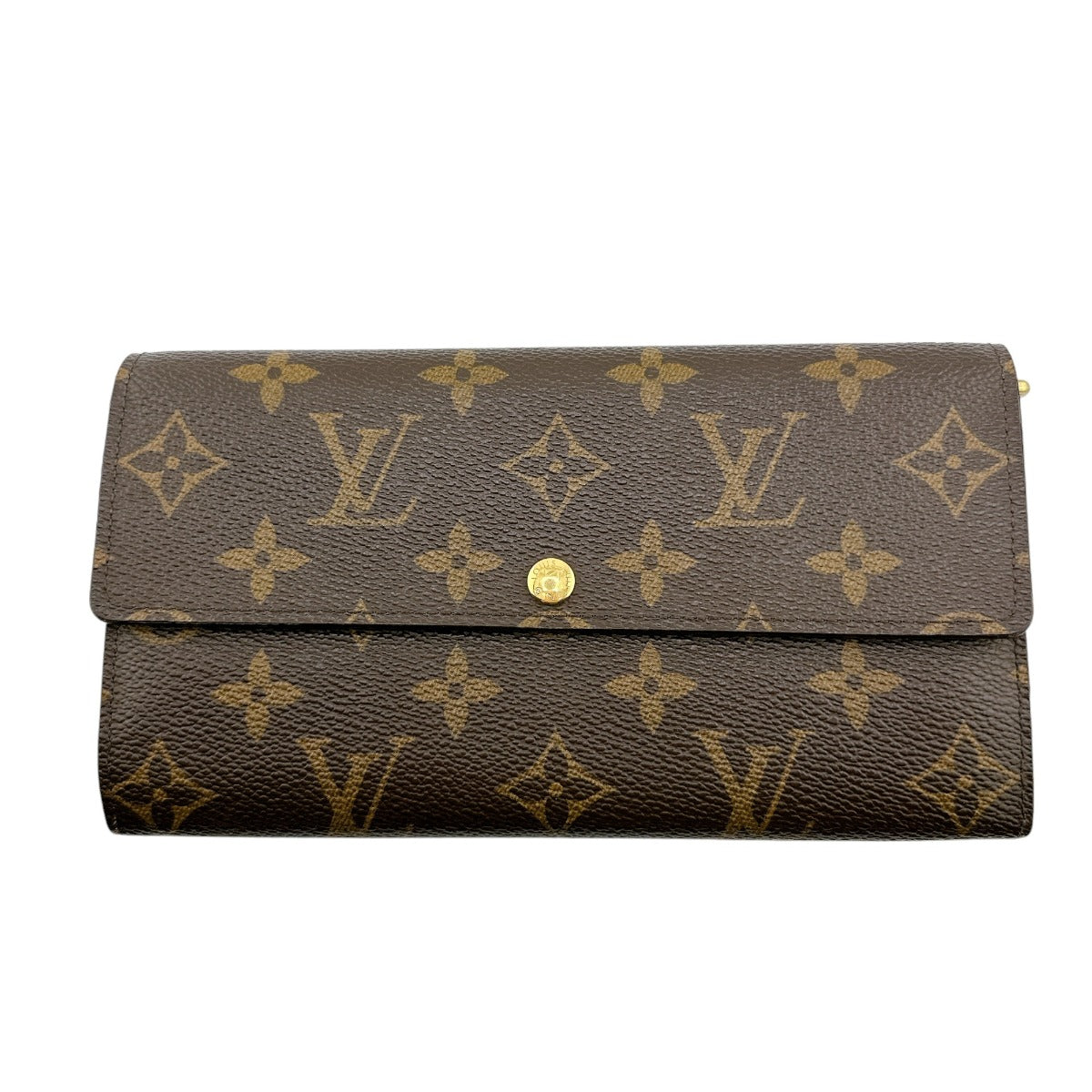 ルイヴィトン LOUIS VUITTON 長財布
 ファスナー付き モノグラム ポシェット・ポルトモネクレディ モノグラムキャンバス M61725 ブラウン LV
 【SS】
 【中古】